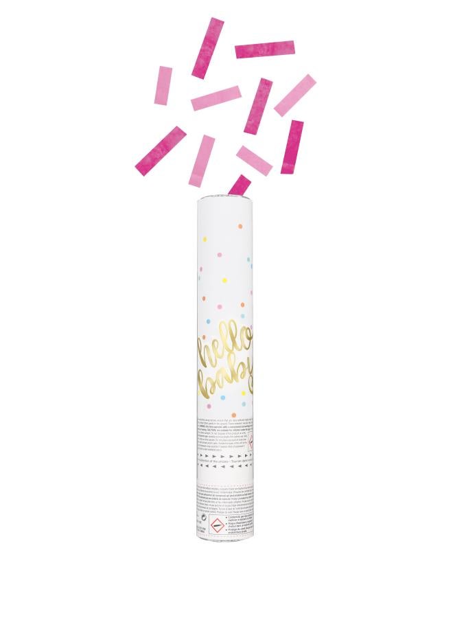 Unique Hello Baby Pink Confetti Cannon