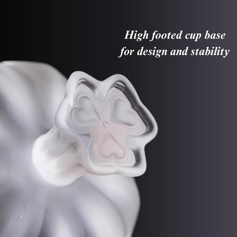 Boxonly Purple Lotus Glass Tea Cup  Handcrafted HighStem 70ML Tea Cup Wide Mouth Design for Tea Sake and Gifts Set of 2  - Image 4