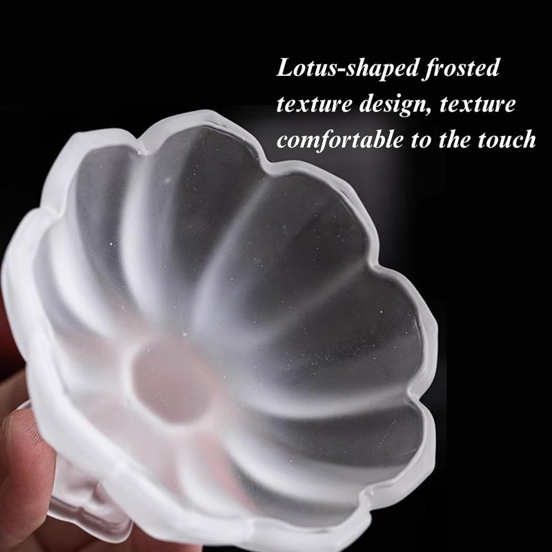 Boxonly Purple Lotus Glass Tea Cup  Handcrafted HighStem 70ML Tea Cup Wide Mouth Design for Tea Sake and Gifts Set of 2  - Image 3