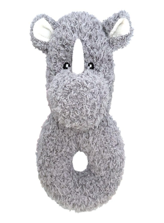 Doindute Baby Rhino Soft Rattle Toy, Plush Rhino Infant Shaker Rattle Easy-Grasp Stuffed Animal Toy, Gifts for Newborns Babies Toddlers Boys Girls, Gray, 6 Inches - Image 1