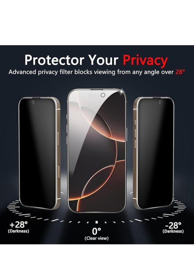 واقي شاشة زجاجي للخصوصية لهاتف iPhone 16 Pro MAX مصنوع من الزجاج المقوى - Image 2