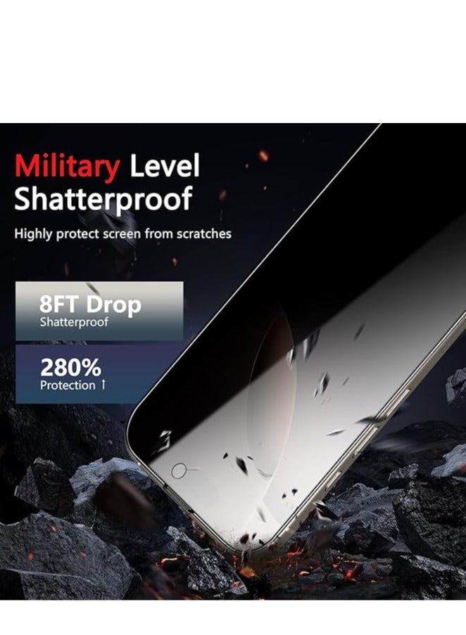 واقي شاشة زجاجي للخصوصية لهاتف iPhone 16 Pro MAX مصنوع من الزجاج المقوى - Image 4