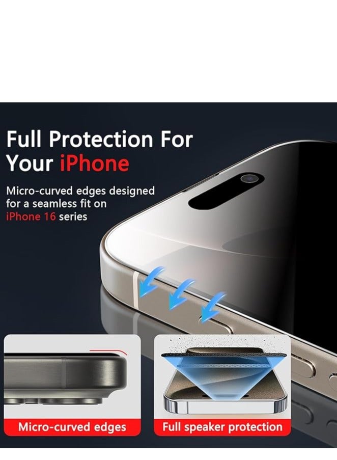 واقي شاشة زجاجي للخصوصية لهاتف iPhone 16 Pro MAX مصنوع من الزجاج المقوى - Image 5