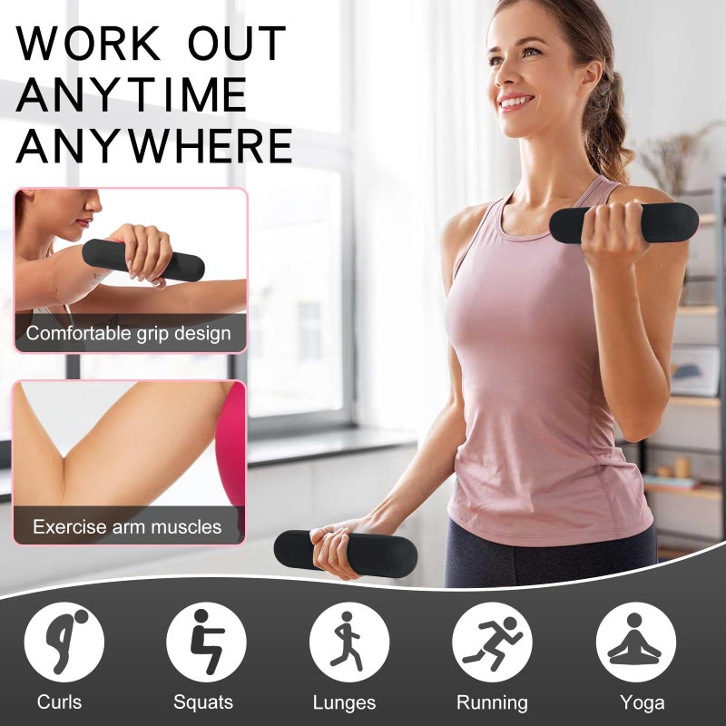 TOSAMC 3lb Weights for Women at Home Set of 2, Small Pink Hand Weights, Dumbbell Set for Walking, Exercise & Yoga - Image 5