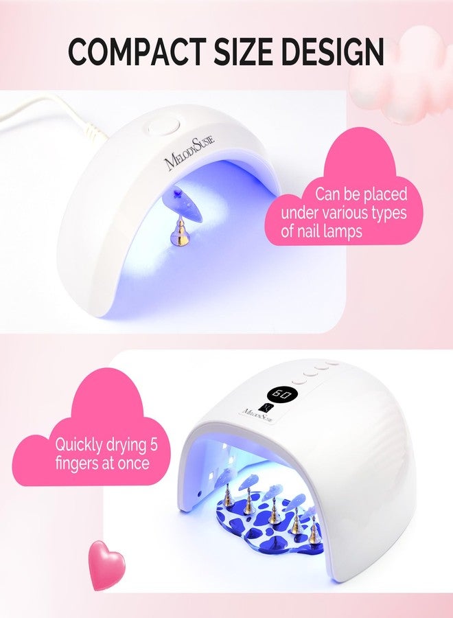 MelodySusie Nail Stand for Press Ons, Spotted Cloud Magnetic Base for Painting Display with Brush Holder and Reusable Double-Sided Tape for Home DIY Salon Supplies - Image 5