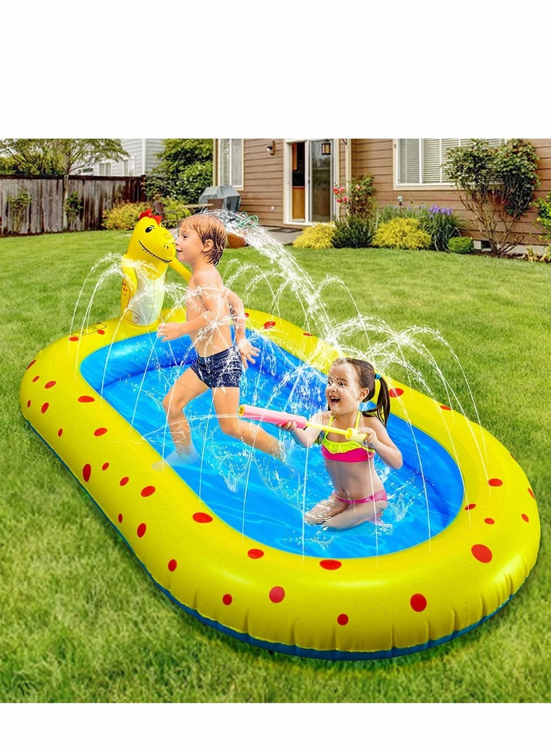 Inflatable Kiddie Pool Sprinkler, 3 in 1 Outdoor Water Toys for Kids Toddlers Summer Outside Backyard Splash Play mat 2-13 Years Old Boys and Girls - Image 5