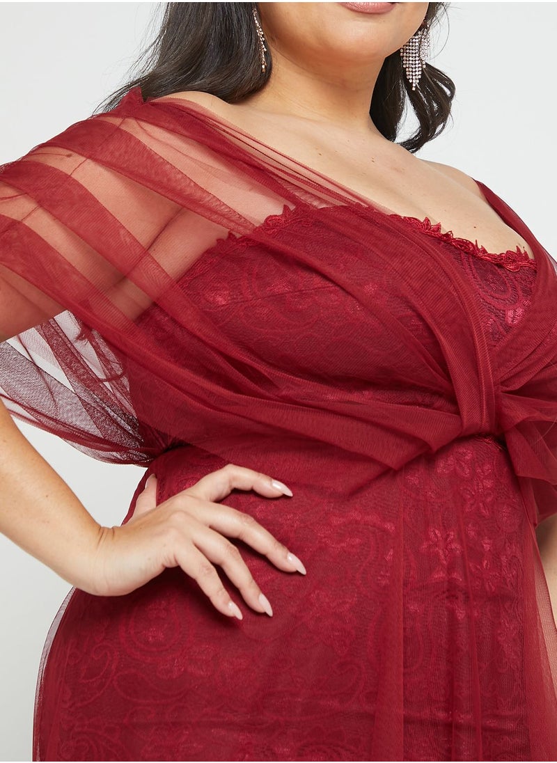 Ella Limited Curve - Tulle Overlay Dress - Image 1