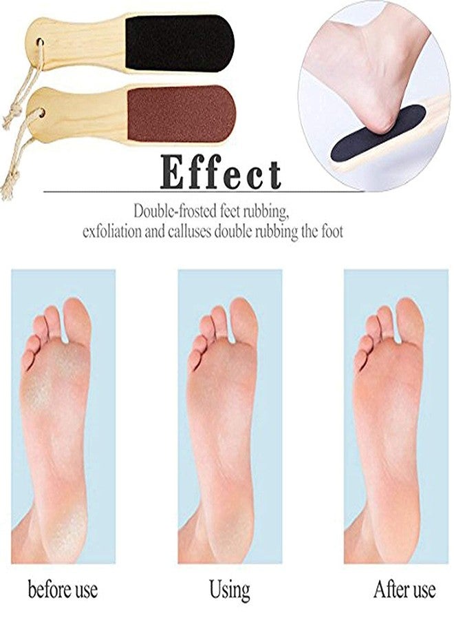 RIXTEC Double Sided Foot File Scrubber | Dead Skin & Callus Remover | Feet Scraper | Pedicure Tool with Wooden Handle - Image 2