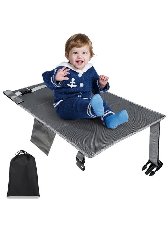 Dovva Toddler Airplane Travel Bed, Airplane Footrest Seat Extender for Kids,Toddler Airplane Bed, Toddler Airplane Travel Essentials, Portable Waterproof Airplane Seat Extender for Baby (Grey) - Image 1