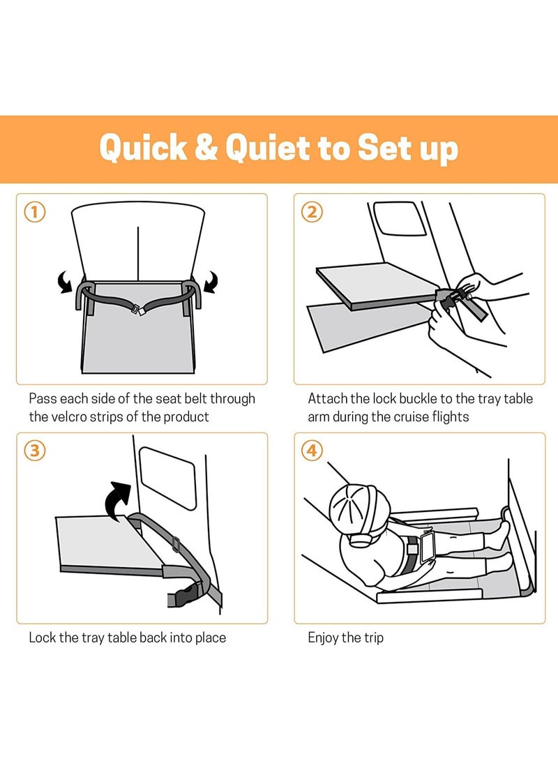 Dovva Toddler Airplane Travel Bed, Airplane Footrest Seat Extender for Kids,Toddler Airplane Bed, Toddler Airplane Travel Essentials, Portable Waterproof Airplane Seat Extender for Baby (Grey) - Image 4