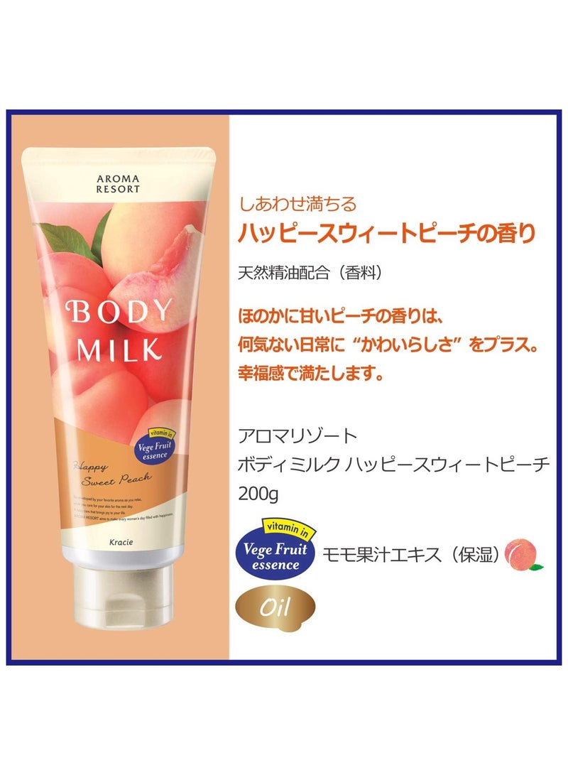 Kracie Body Milk Happy Sweet Peach 200 g,Pack of 2 - Image 2