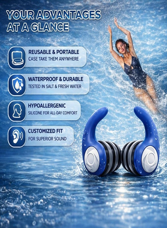 ANANJY Waterproof Swimming Ear Plugs for Kids - 2 Pairs of Reusable Soft Silicone Swim Earplugs,Ear Protection for Children (4-12 Years Old) - Ideal for Surfing, Diving, Pool, Showering, and Water Sports - Image 3