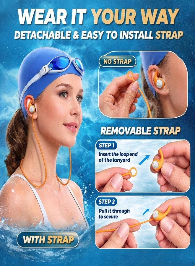 ANANJY Waterproof Swimming Ear Plugs for Kids - 2 Pairs of Reusable Soft Silicone Swim Earplugs,Ear Protection for Children (4-12 Years Old) - Ideal for Surfing, Diving, Pool, Showering, and Water Sports - Image 2