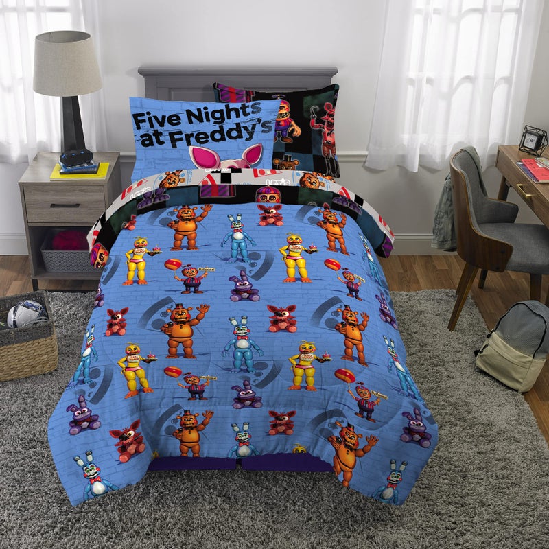 Franco Kids Bedding Super Soft Comforter and Sheet Set with Sham, 5 Piece Twin Size, Five Nights At Freddy's - Image 5