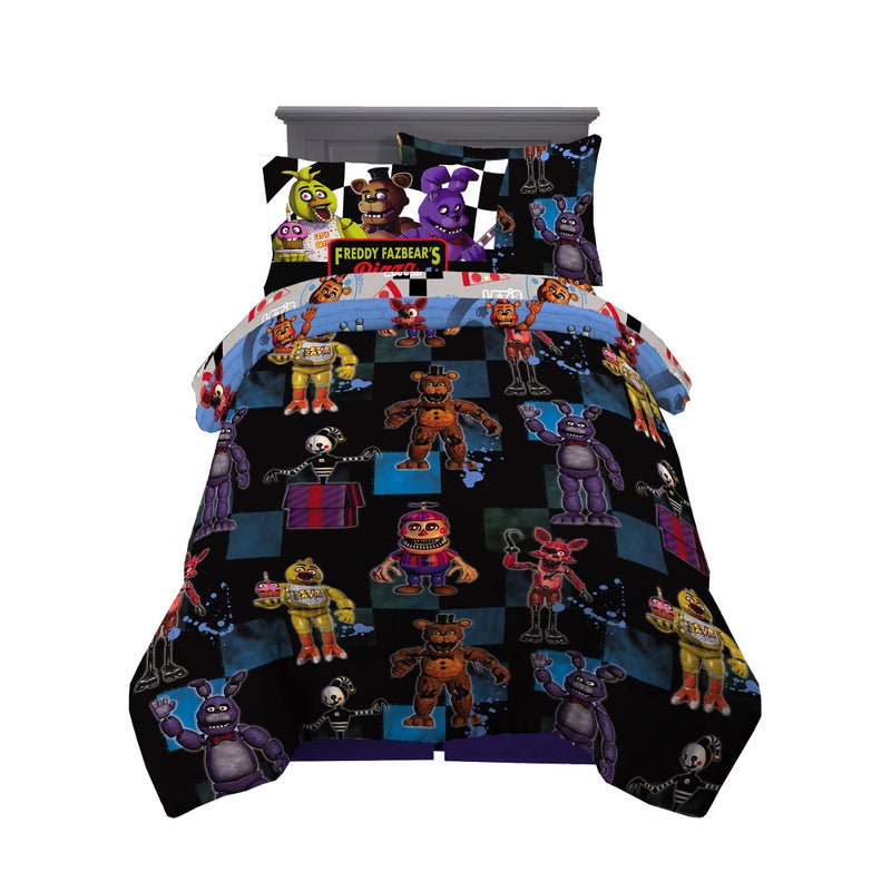 Franco Kids Bedding Super Soft Comforter and Sheet Set with Sham, 5 Piece Twin Size, Five Nights At Freddy's - Image 1