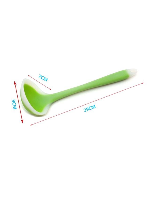 شاربدو طقم أدوات تقديم مكون من 5 قطع أبيض/أخضر Spoon (28.5x8.7), Slotted Turner (29.8x7.5), Spatula (28.5x5.8), Solid Spoon (27.3x5.8), Slotted Spoon (27.3x5.8)سم - Image 3