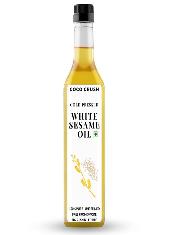 COCO CRUSH Extra Virgin White Sesame Oil - Pure Cold Pressed | For Body & Hair Massage (Til ka Tel) | Prevents Hair Loss & Stimulates Hair Growth | 100% Pure & Natural (200ml) - Image 1