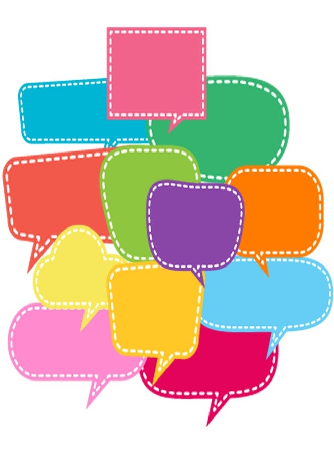 Topabel 48 Pcs Speech Bubble Cutouts,Classroom Décor 8 Inch and 6 Inch Talking Bubble Shape Cutouts for Students Home Office（Non-erasable） - Image 1