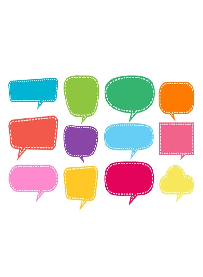 Topabel 48 Pcs Speech Bubble Cutouts,Classroom Décor 8 Inch and 6 Inch Talking Bubble Shape Cutouts for Students Home Office（Non-erasable） - Image 2