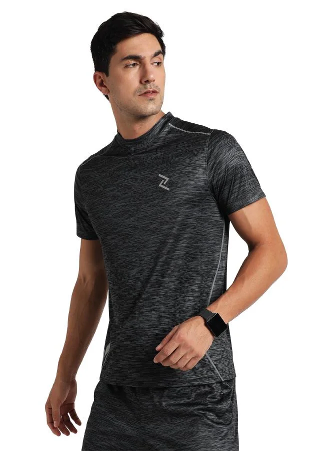 ZAECY Men's Mock-Neck Short-Sleeve T-shirt