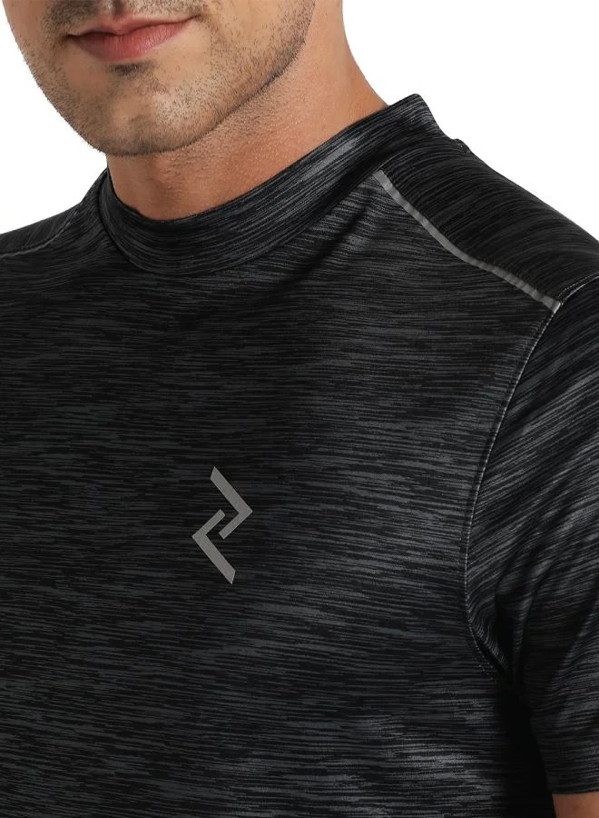 ZAECY Men's Mock-Neck Short-Sleeve T-shirt