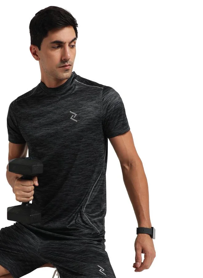 زيسي تيشيرت رجالي برقبة عالية وأكمام قصيرة