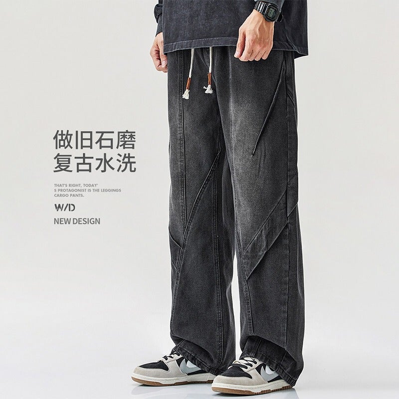 Unisex Classic Denim Jeans Loose Fit Daily Outdoor Wear - Image 3
