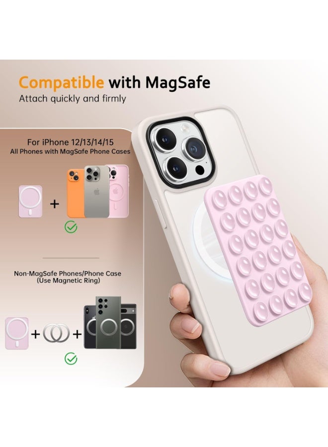 Magnetic Suction Cup Phone Mount for MagSafe Case, Removable Silicone Sticky Grip for iPhone 12/13/14/15/16, Hands-Free Selfies and Videos for TikTok & Instagram Influencer/Creator - Image 4