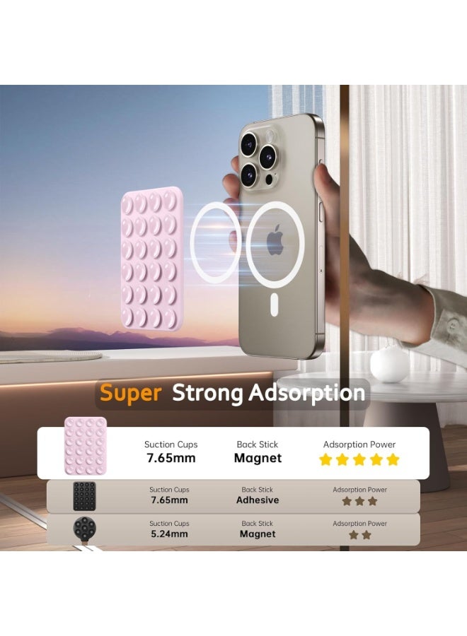 Magnetic Suction Cup Phone Mount for MagSafe Case, Removable Silicone Sticky Grip for iPhone 12/13/14/15/16, Hands-Free Selfies and Videos for TikTok & Instagram Influencer/Creator - Image 3