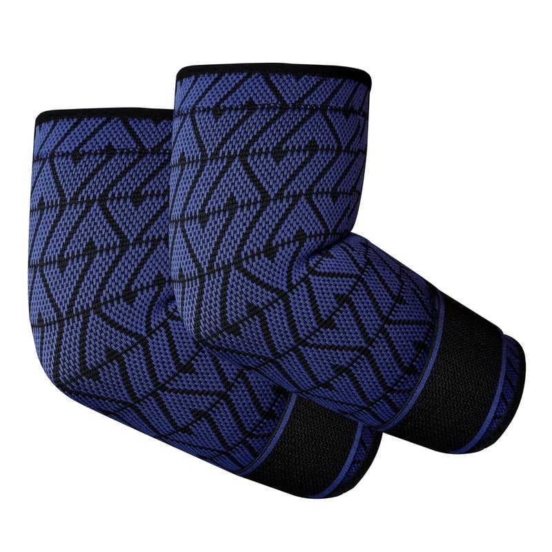 DR. FITZY 1 Pair Elbow Support for Gym Workout, 3d Compression Tennis Elbow Band for Men and Women, Elbow Sleeves for Gym with Arm Band and Anti Slip Grip, 2 Units Elbow Cap Brace for Pain Relief (Blue, S) - Image 1