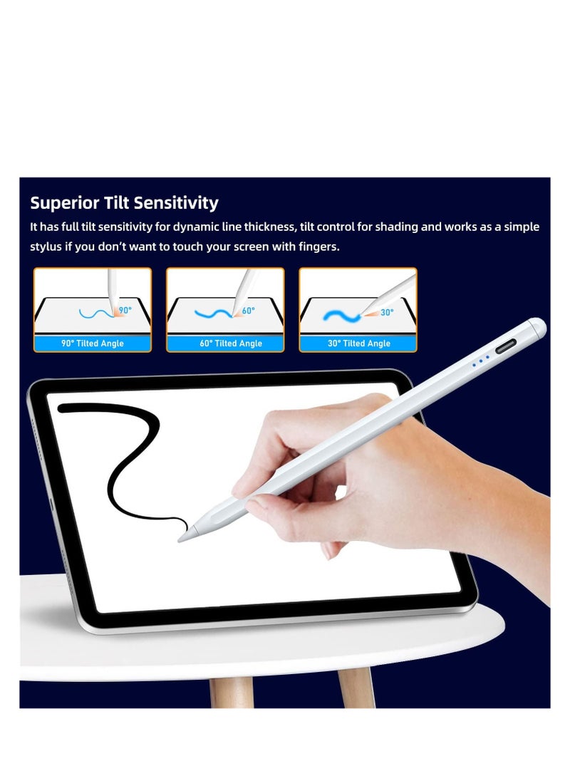 Generic - Stylus Pen for iPad 9th and 10th Gen, Apple Pencil 2nd Gen, 2X Fast Charging for iPad 2018-2023, iPad Pro Pencil 11/12.9 3/4/5, iPad Mini 5/6, iPad 6/7/8, iPad Air 3 /4/5, white - Image 1