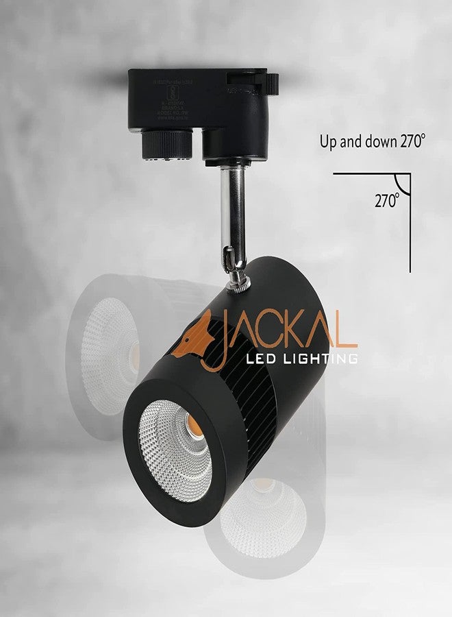 JACKAL مصباح سقف داخلي معدني LED بقوة 6 وات، لون أبيض، من جاكال | رأس إضاءة قابل للدوران بمرونة - عبوة من 3 قطع (أسود) - Image 3