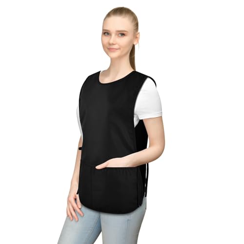 TFTAFAN Cobbler Apron Unisex Waterproof Apron with 2 Deep Pockets Art Smock for Painting Cleaning Artiest Apron work kitchen (3, Black) - Image 4