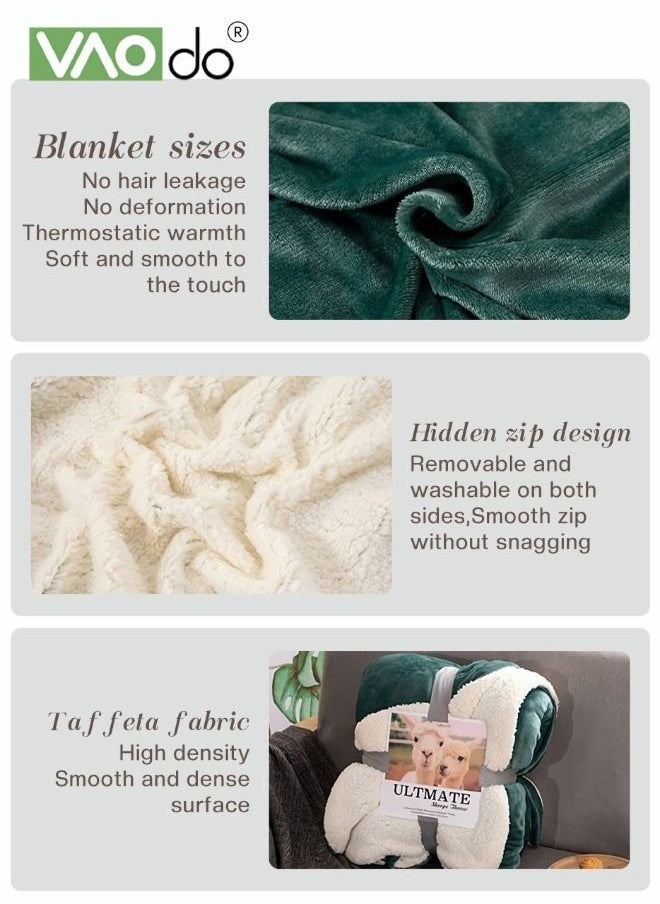 VAOdo Fleece Blanket Super Soft King Size Fleece Throw Blanket Warm And Cozy Reversible Plush Suitable For Office Bedroom Living Room Etc 180*200cm Green  - Image 2