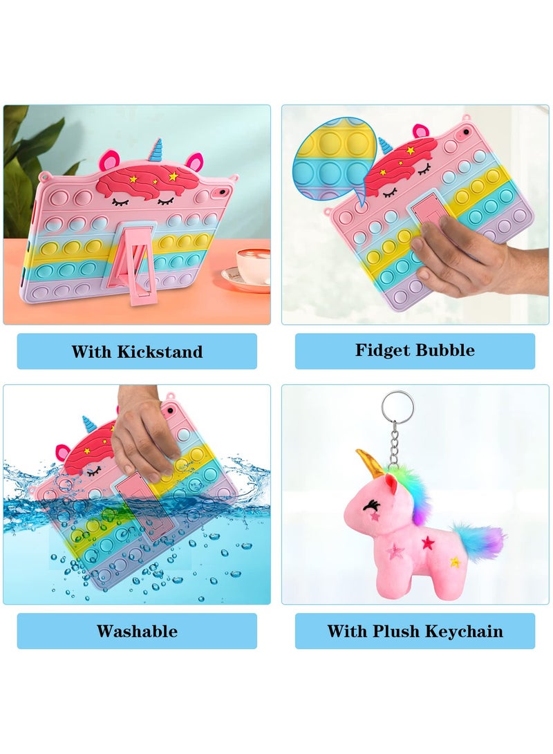 General for iPad 10th Generation Case 2022 with Kickstand Lanyard Keychain Silicone Fidget Bubble Case for Girls Women Cute Rainbow Pop Protective Tablet Cover for iPad 10th Gen 10.9 inch 2022  - Image 2