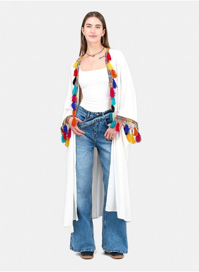 Clue Kimono with Colorful Tassels  - Image 1