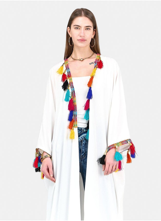 Clue Kimono with Colorful Tassels  - Image 4