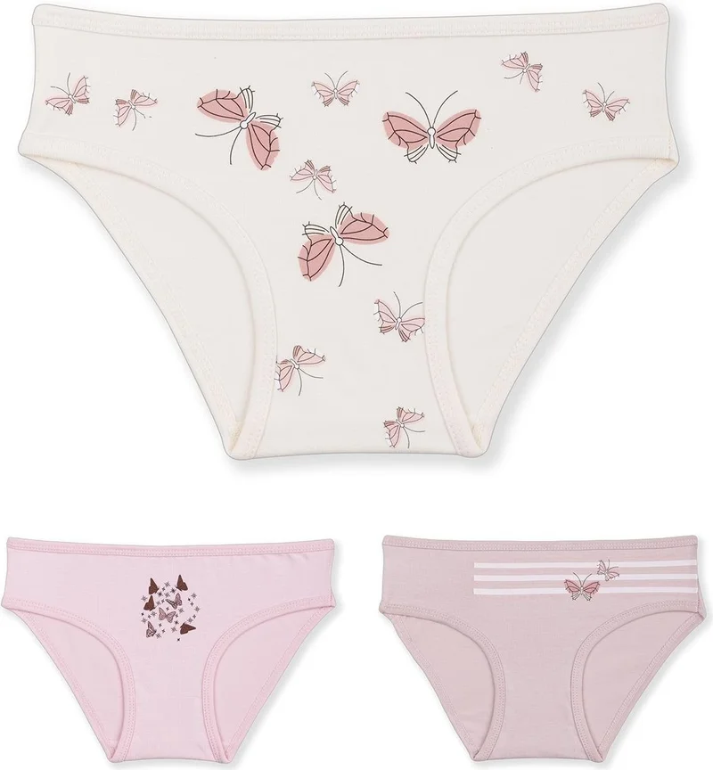 Baykar Girls Cotton Colorful Printed Bikini Panties 3-Pack 5340 Colorful