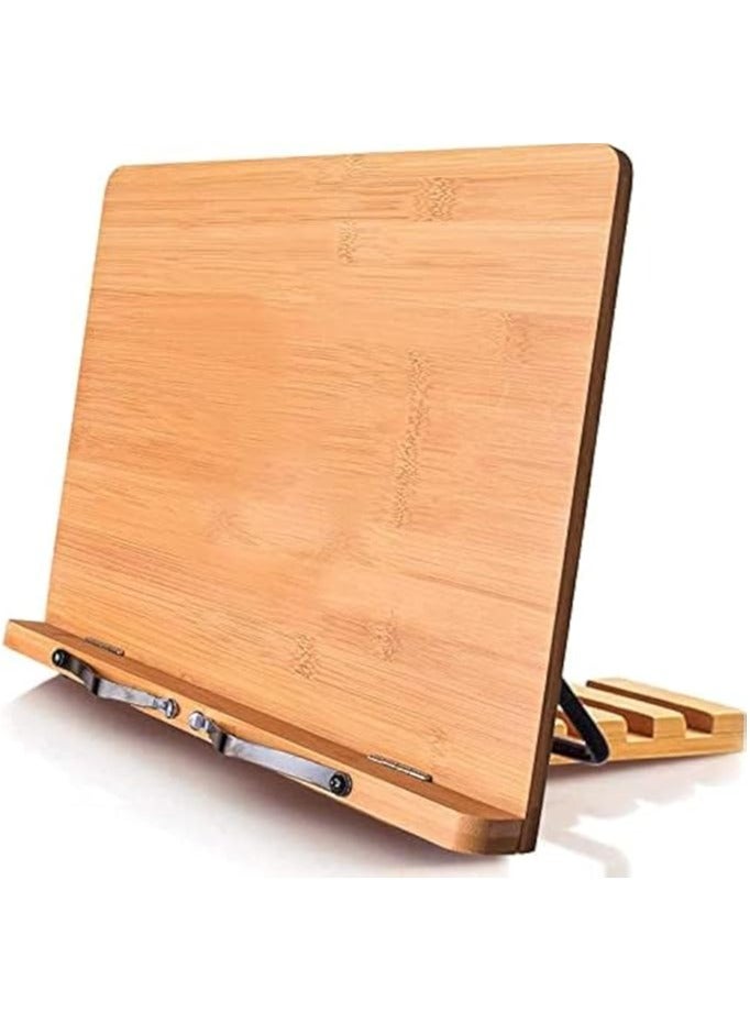 Green Tiger Book Stand, Adjustable Book Holder Tray and Page Paper Clips-Cookbook Reading Desk Portable Sturdy Lightweight Bookstand-Textbooks Books (39 * 28cm) - Image 1