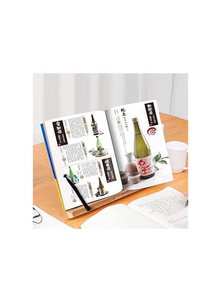 Green Tiger Book Stand, Adjustable Book Holder Tray and Page Paper Clips-Cookbook Reading Desk Portable Sturdy Lightweight Bookstand-Textbooks Books (39 * 28cm) - Image 2