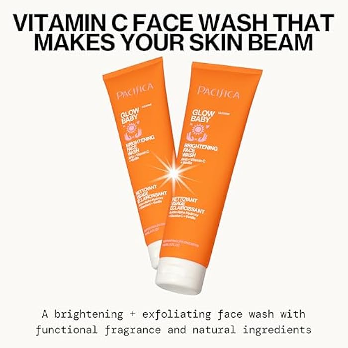 Pacifica Beauty Glow Baby VitaGlow Face Lotion and Brightening Face Wash Set, Skincare, Vitamin C and E, AHA, Exfoliator, Cleanser, Hydrating, Moisturizer, Vegan, 1.7 fl oz and 5 fl oz (Set of 2) - Image 2