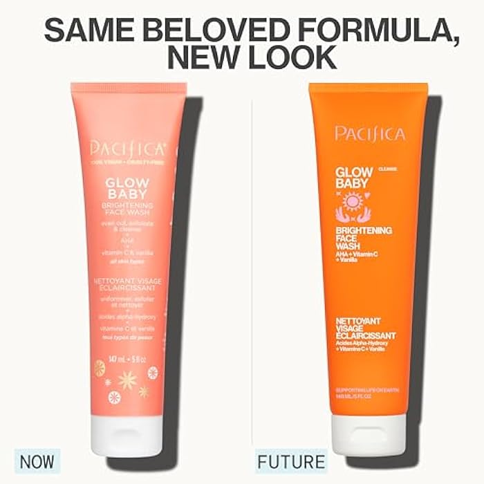 Pacifica Beauty Glow Baby VitaGlow Face Lotion and Brightening Face Wash Set, Skincare, Vitamin C and E, AHA, Exfoliator, Cleanser, Hydrating, Moisturizer, Vegan, 1.7 fl oz and 5 fl oz (Set of 2) - Image 3
