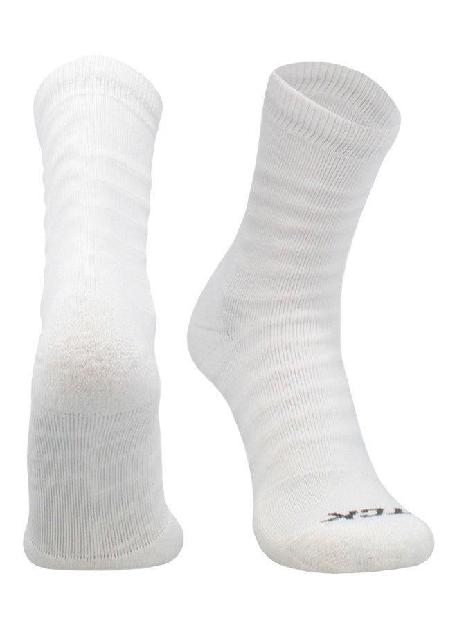 TCK Ankle Compression Socks for Men and Women - 20-30 mmHg (White/White, Medium) - Image 1