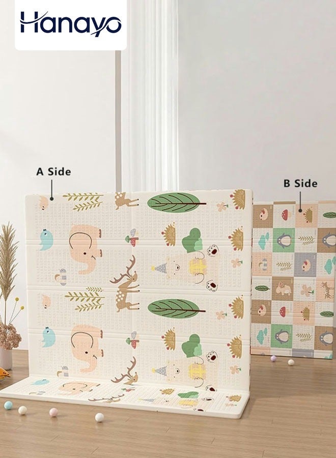 Hanayo Baby Play Mat Soft Playmat Waterproof Non-Slip Large Playmat Crawling Mat Extra Thick Soft Baby Playmats for Playing or Camping Mat Bedroom Living Room Carpet Area(Multicolour,200*180*1cm) - Image 1