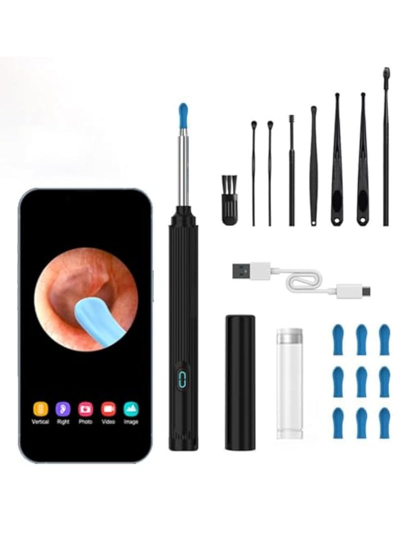 Arabest Ear Wax Removal Tool Camera Kit, Ear Cleaner Earwax Removal Kit with Camera and Light, Ear Wax Cleaner with 1080P Ear Camera for iOS & Android Black - Image 1