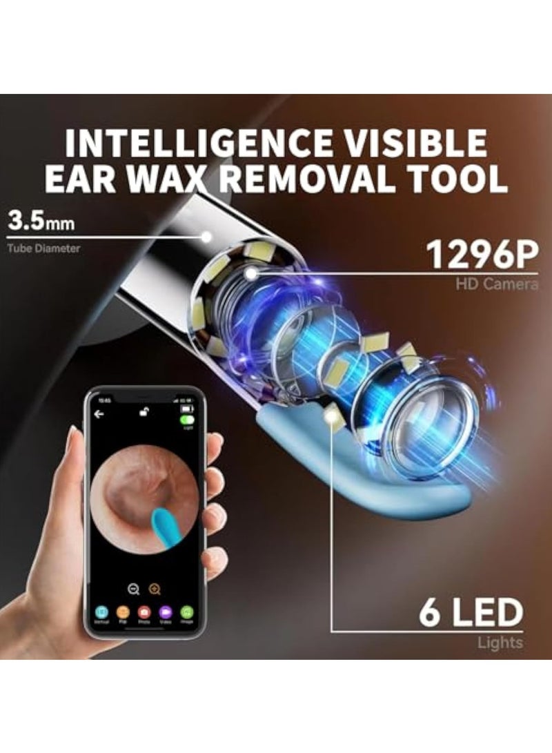 Arabest Ear Wax Removal Tool Camera Kit, Ear Cleaner Earwax Removal Kit with Camera and Light, Ear Wax Cleaner with 1080P Ear Camera for iOS & Android Black - Image 2