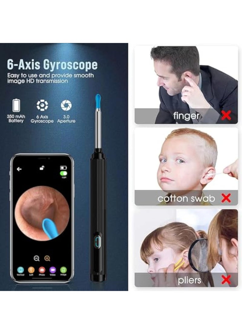 Arabest Ear Wax Removal Tool Camera Kit, Ear Cleaner Earwax Removal Kit with Camera and Light, Ear Wax Cleaner with 1080P Ear Camera for iOS & Android Black - Image 3