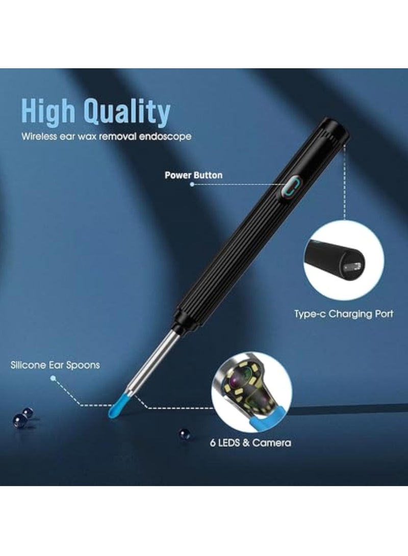 Arabest Ear Wax Removal Tool Camera Kit, Ear Cleaner Earwax Removal Kit with Camera and Light, Ear Wax Cleaner with 1080P Ear Camera for iOS & Android Black - Image 4