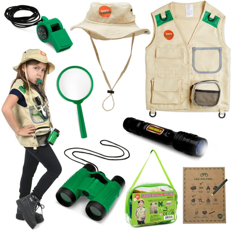 Born Toys Outdoor Explorer Kit for Kids Ages 3-7 Dress Up & Pretend Play Costumes for Boys & Girls 3-7 - Image 1