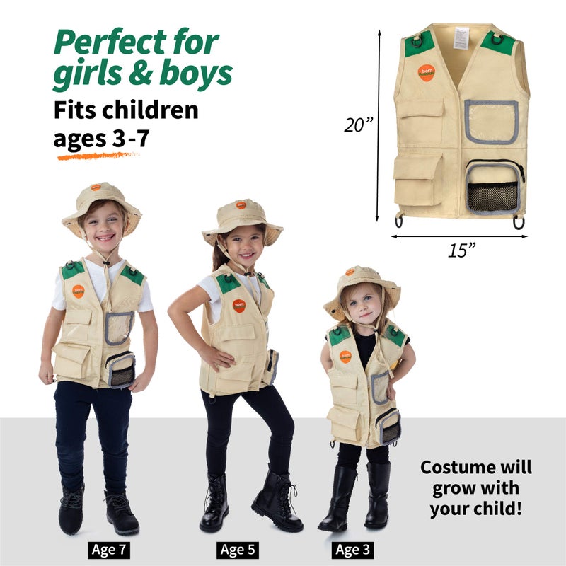 Born Toys Outdoor Explorer Kit for Kids Ages 3-7 Dress Up & Pretend Play Costumes for Boys & Girls 3-7 - Image 2